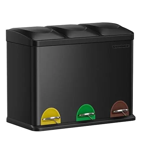 Cos de gunoi reciclabile Negru Songmics 60.5x40.5x48.5 cm