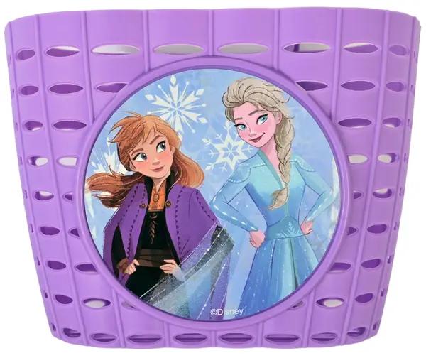 Cos de plastic pentru biciclete, model Frozen, culoare mov