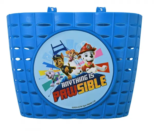 Cos de plastic pentru biciclete, model PawPatrol, culoare albastru