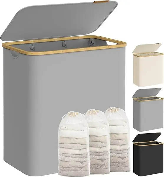Cos de rufe Gri Songmics 60x38.5x70.5 cm