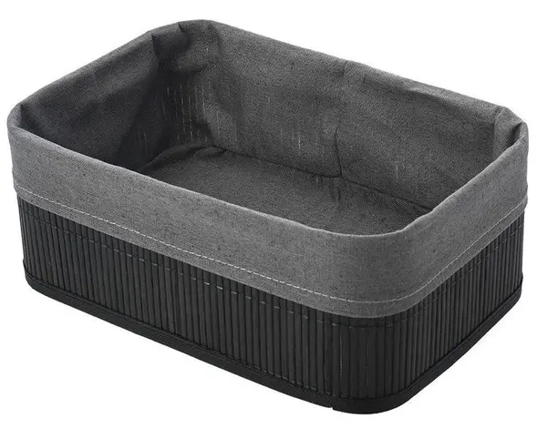 Coș Estia - Bamboo Essentials, 30 x 25 x 12 cm, negru