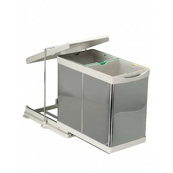 Cos Gunoi Model 21200, 273 x 440 x 425 mm, 2 Cuve x14 L, Inox