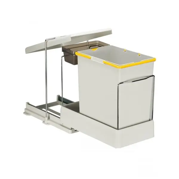 Cos Gunoi Model 21500, 273 x 430 x 430 mm, 1 Cuva x1 L,1 Cuva x 20 L Finisaj Gri