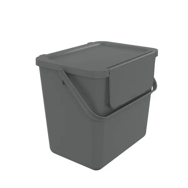 Cos gunoi reciclare stivuibil PAA-home 25L pentru sortare deseuri culoare gri