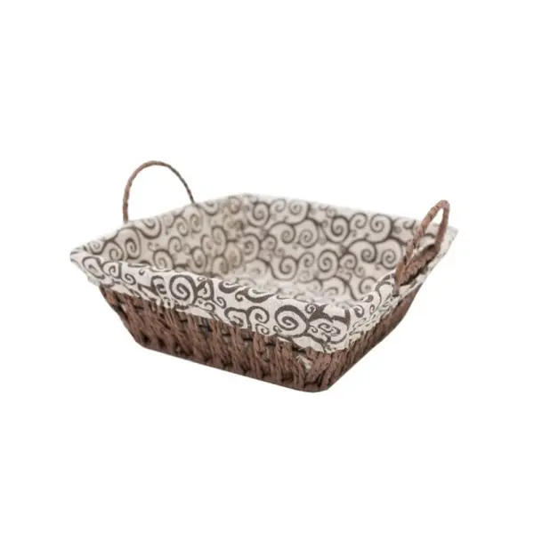 Cos pentru Paine Patrat, 23 x 23 x 8 cm, cu Husa din Material Textil, Grunberg