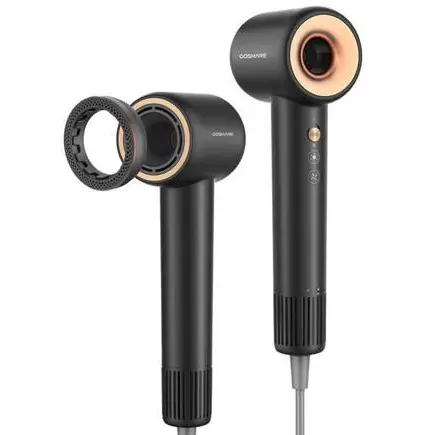 Coshare Uscator de par COSHARE HD10, ShineRing, ioni negativi, 11000 RPM, puternic, control termic, zgomot redus, negru (HD10E Black)