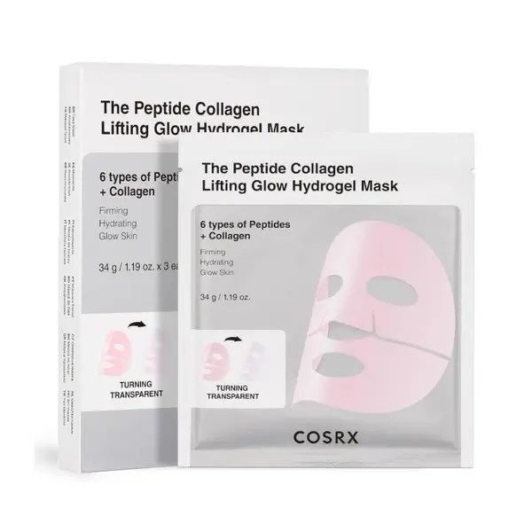 Cosrx Peptide Collagen Glow Hydrogel Mask 3 Pack Mască facială Volum 3 buc.