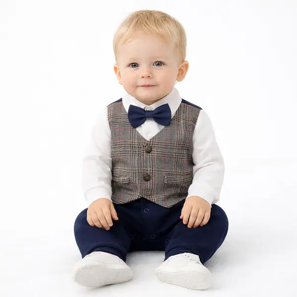 Costum Bebe cu Vestă - 0-3 luni