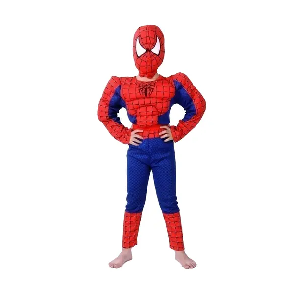 Costum Clasic Spiderman cu muschi DEPOX , 7 ani, poliester, rosu