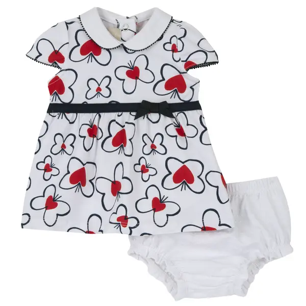 Costum copii Chicco, rochie si chilotei, Rosu, 75588-64MFCO