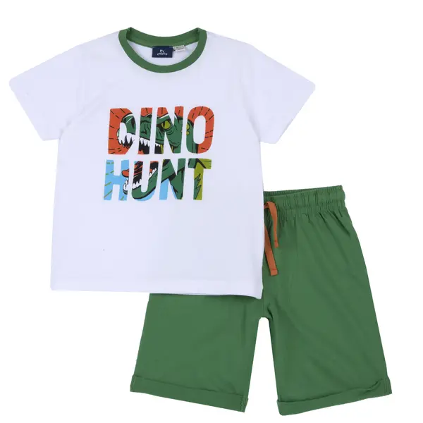 Costum copii Chicco, tricou si pantaloni, Alb, 73766-64MC