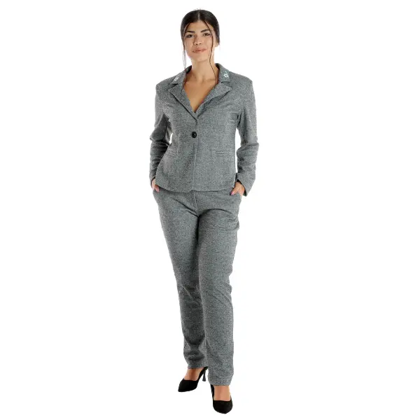 Costum dama DI23COS26 gri/negru, Dress to Impress | marimea 44