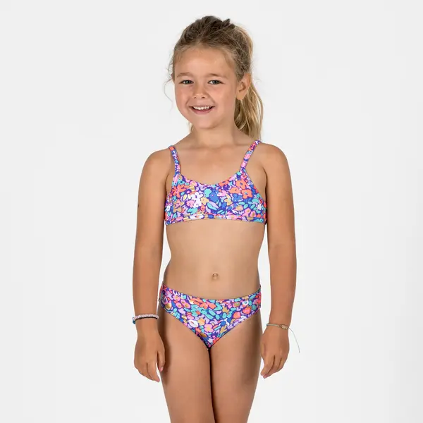 Costum de baie 2 piese flori surf bretele încrucișate Boni multicolor Fete