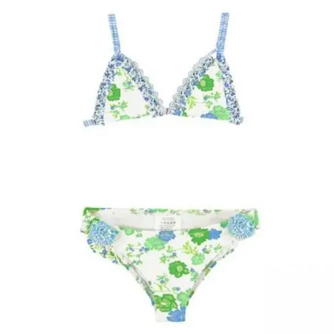Costum de baie 2 piese Verde Alb (3760), 7 ani, 122 cm