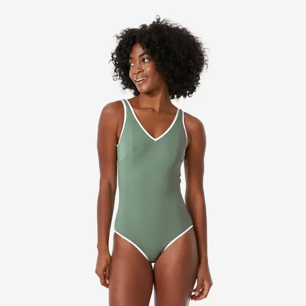 Costum de baie întreg înot Virginia Lurex Verde salcie Damă