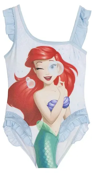Costum de baie întreg pentru copii Cerda - Disney Princess, 7 ani, albastru deschis