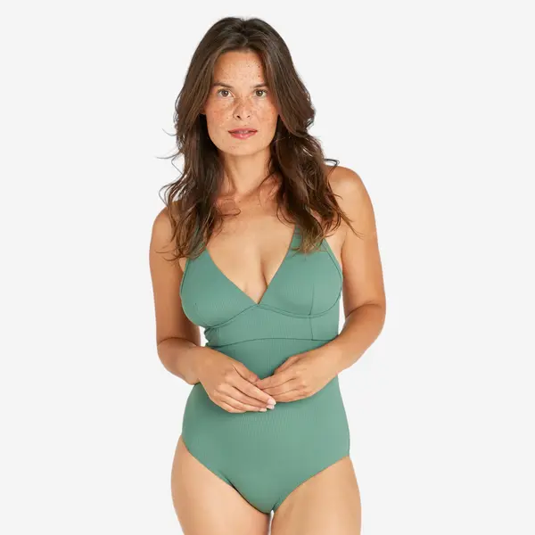 Costum de baie întreg texturat surf Bea kaki Damă