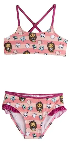 Costum de baie pentru copii din 2 piese Cerda - Gabby's Dollhouse, 4 ani, roz