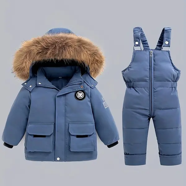Costum de iarnă pentru băieți și fete pentru schi - albastru / 4ani