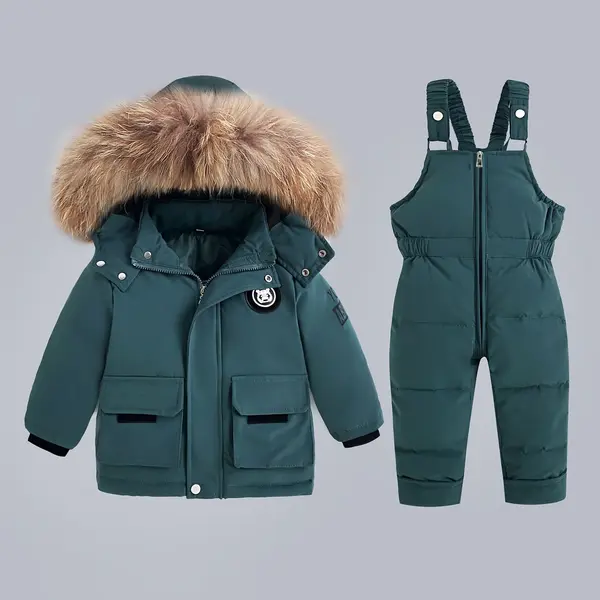Costum de iarnă pentru băieți și fete pentru schi - verde / 4ani
