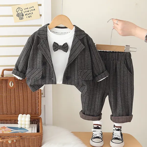 Costum Elegant Gri Baieti Damian - 12-18 luni