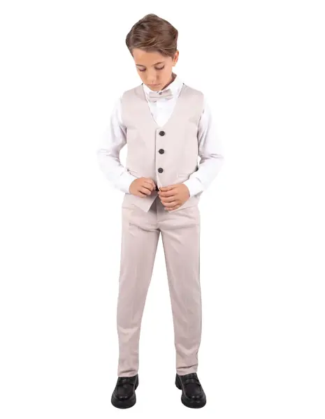 Costum elgant 4 piese EliteClass crem