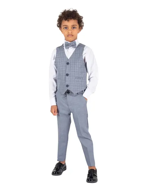 Costum elgant 4 piese Tony gri