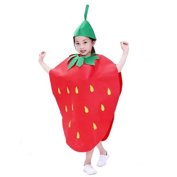 Costum fruct Capsuna, DEPOX , rosu, marime universala
