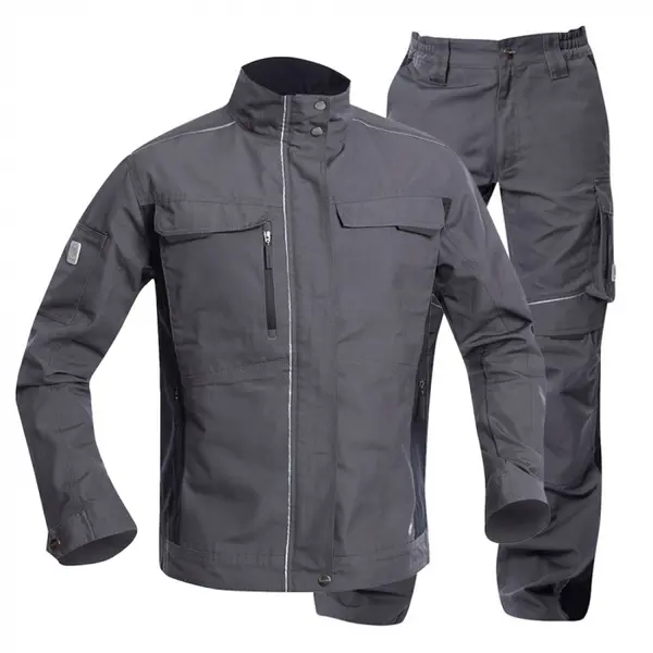 Costum gri inchis cu pantaloni de lucru, hidrofobizat, URBAN+ L, 64, GRI-ÎNCHIS
