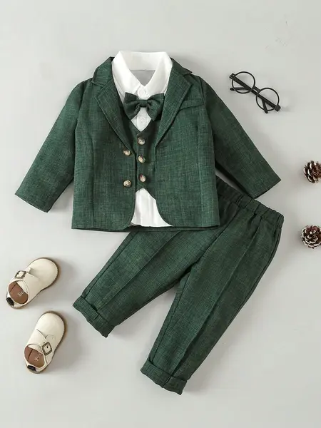 Costum pentru bebelusi - verde / 2-3ani