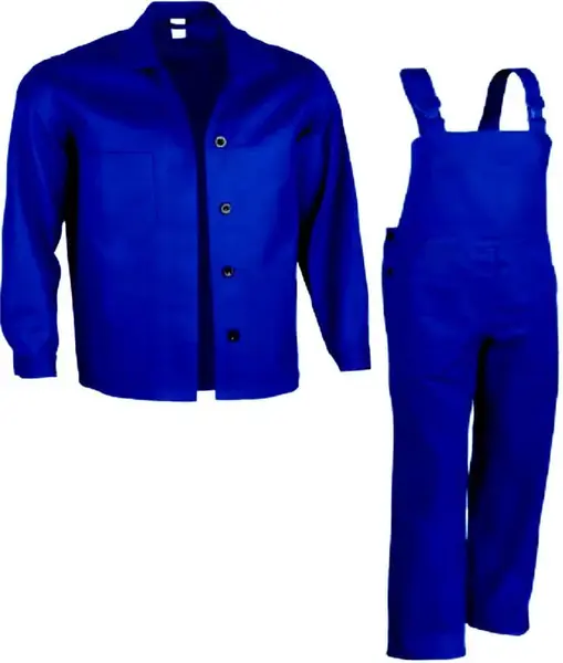 Costum protectie jacheta si pantaloni cu pieptar din tercot albastru Marime L Costum protectie jacheta si pantaloni cu pieptar din tercot albastru Marime L