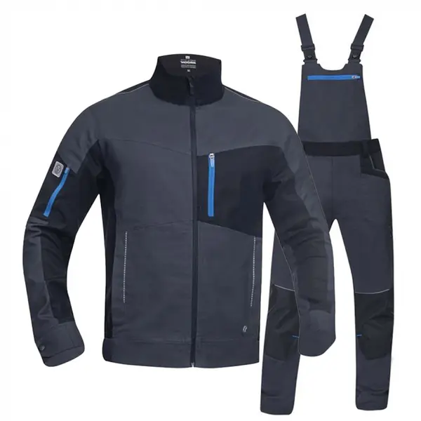 Costum salopeta gri-inchis cu jacheta si pantaloni cu pieptar, Ardon 4XSTRETCH L, 54, GRI-ÎNCHIS
