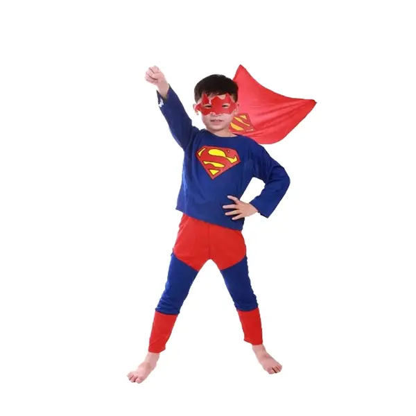 Costum Superman pentru copii, albastru, 100-110 cm, 3-5 ani