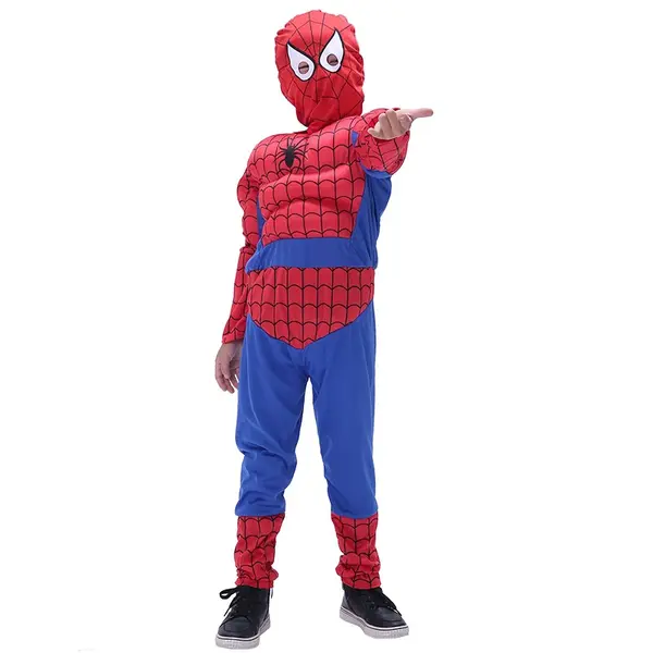 Costum Ultimate Spiderman pentru copii, Town Saviour, 100% poliester, rosu, 7-9 ani, 120-130 cm