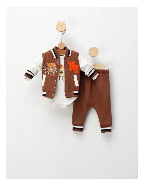 Costumas 3 piese, City Bear, cu maro