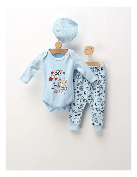 Costumas 3 piese Ursul Astronaut, blue