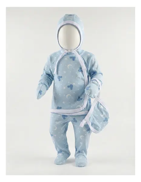 Costumas 5 piese Mickey luna-stele bleu