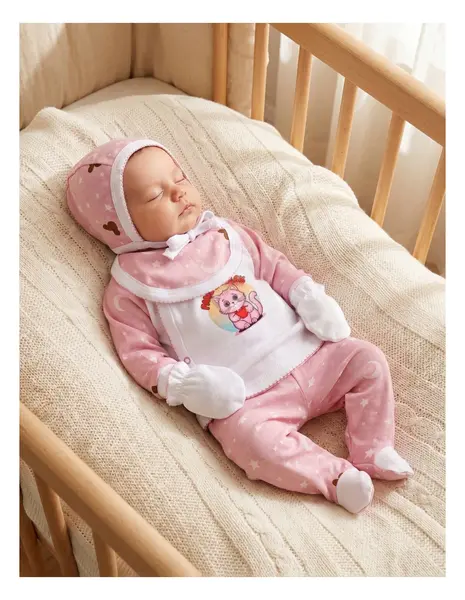 Costumas 5 piese Paws & Relax roz stele