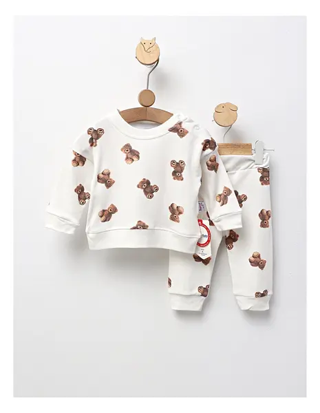 Costumas bebe Teddy the Bear, alb