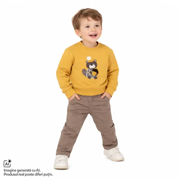 Costumas copii Chicco bluza si pantaloni, maro inchis, 00885-69MFCO