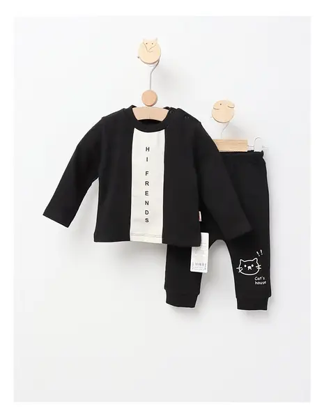 Costumas Hi Friends, model negru-gri