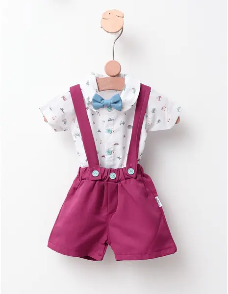 Costumas Masinuta cu Papion model grena