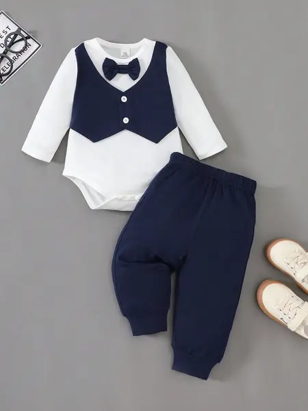 Costumas pentru bebe ALIN - albastru regal / 9-12luni