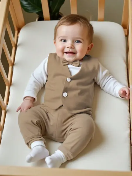 Costumas pentru bebe ALIN - crem / 3-6luni