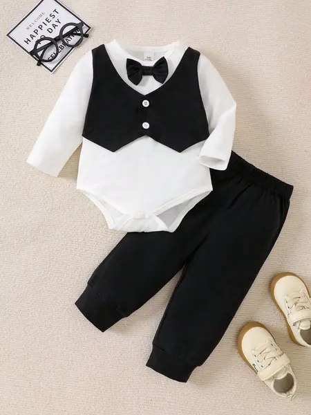 Costumas pentru bebe ALIN - negru / 6-9luni