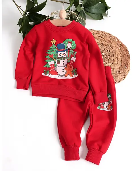 Costumas plusat SnowMan & Gifts rosu
