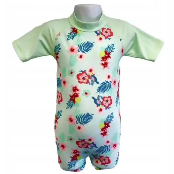 Costume de Baie Inot pentru bebelusi si copii, Protectie Soare UPF50+, Mint Floral, Marimea 00
