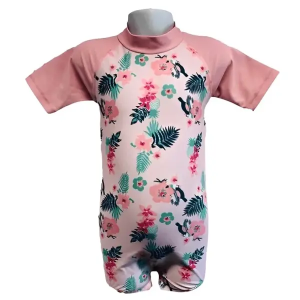 Costume de Baie Inot pentru bebelusi si copii, Protectie Soare UPF50+, Floral Pink, Diverse marimi