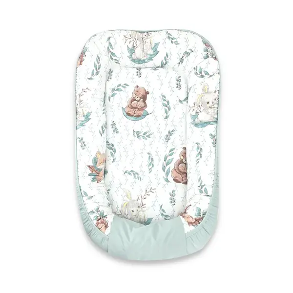 Cosulet bebelus, MimiNu, Pentru dormit, Baby Cocoon 75x55 cm, Husa 100% bumbac, Din bumbac certificat Oeko Tex Standard 100, Lulu Natural