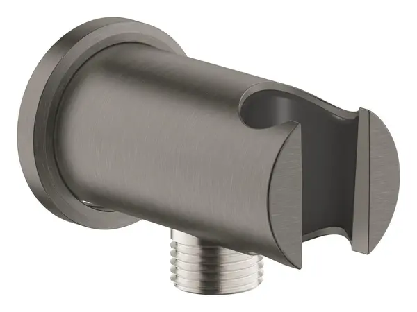 Cot de iesire Grohe, Rainshower Wall Union w/Holder, montare pe perete, universal, filet tata, suport, brushed hard graphite, antracit mat